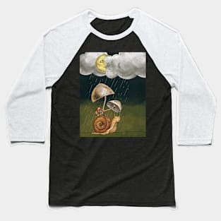 Rainy Night Snail Baseball T-Shirt